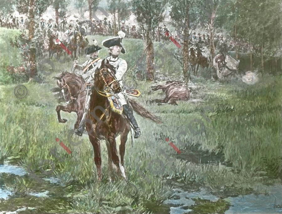 Friedrich Wilhelm von Seydlitz in der Schlacht bei Roßbach ; Friedrich Wilhelm von Seydlitz at the Battle of Rossbach (foticon-simon-fr-d-grosse-190-036.jpg)